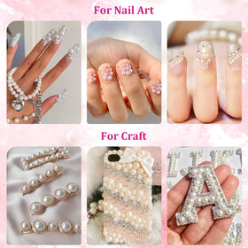 DIY craft project with flat back pearls on shoes
