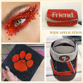 DIY craft supplies including BELLEBOOST rhinestones