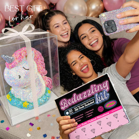 DIY project example using LOTWOW rhinestones on a phone charger