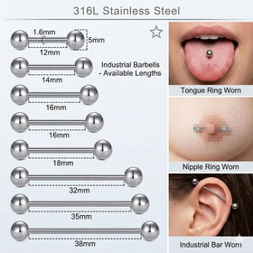DJCIW piercing kit with various body jewellery pieces