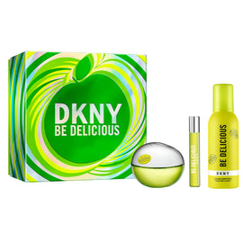 DKNY Be Delicious Eau de Parfum Gift Set front view with vibrant packaging