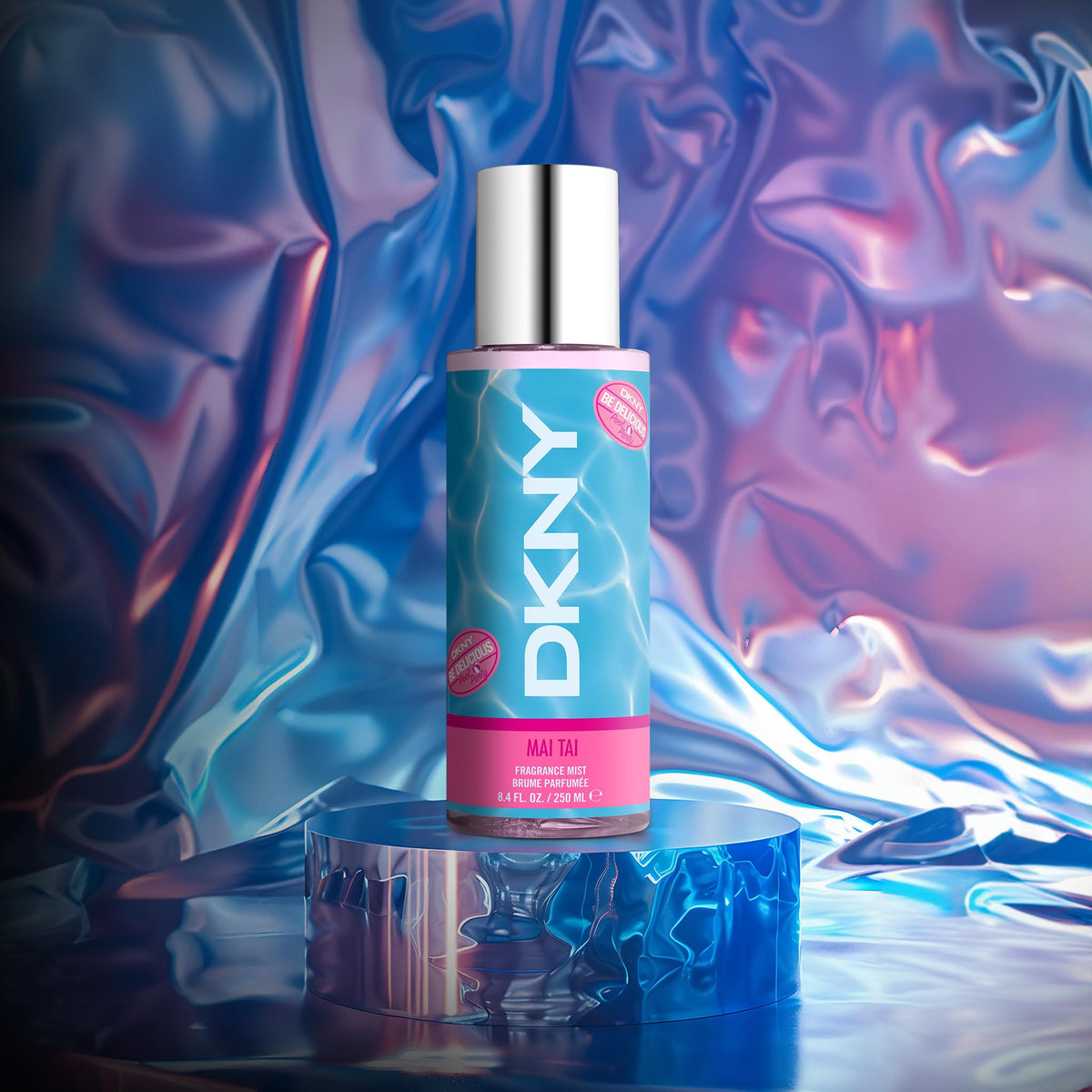 DKNY Be Delicious Pool Party Fragrance Mist Mai Tai lifestyle scene by pool
