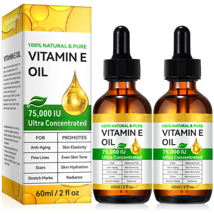 DLOMFVFQ Vitamin E Oil 75,000 IU front view packaging
