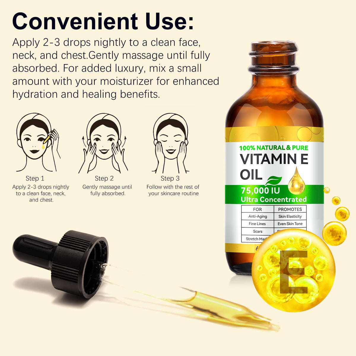DLOMFVFQ Vitamin E Oil 75,000 IU packaging details