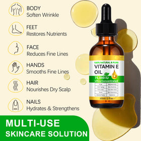 DLOMFVFQ Vitamin E Oil 75,000 IU with dropper