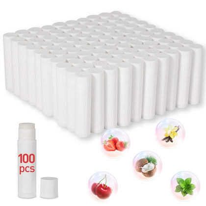 Dmsky 100 pack of unlabelled lip balm tubes in assorted flavours