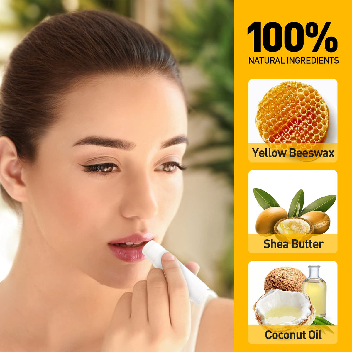 Dmsky Coconut flavour lip balm tube displayed