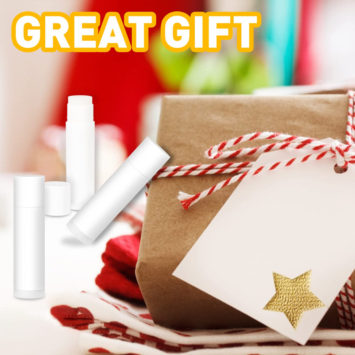 Dmsky Coconut flavour lip balm with box background