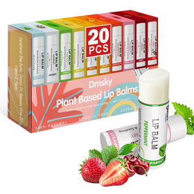 Dmsky Fruit Lip Balm Bulk 20 Count assorted flavours packaging