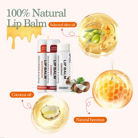 Dmsky lip balm coconut oil and beeswax ingredients close-up