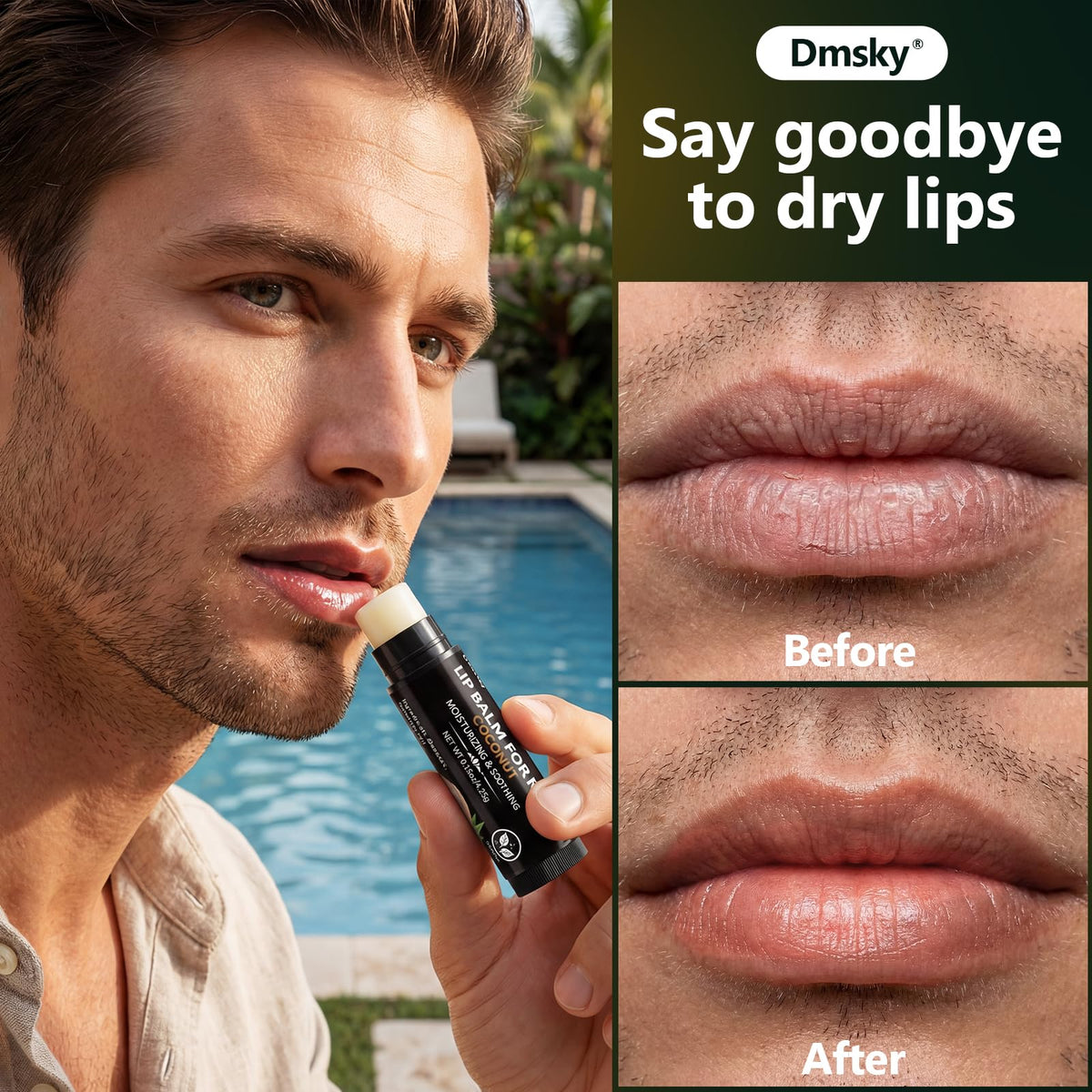 Dmsky Lip Balm vanilla flavour tube close-up