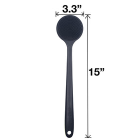 DNC Back Scrubber black silicone body brush in shower setting