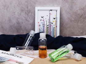 DNSEN 3.4oz travel bottles with clear labels