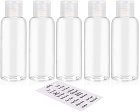 DNSEN 5 pack of 3.4oz empty travel bottles front view
