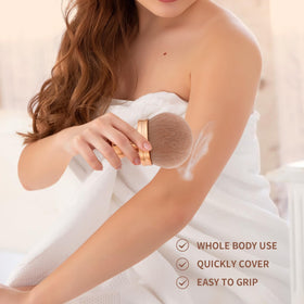 docolor Extra Large Kabuki Body Brush demonstrating application on skin