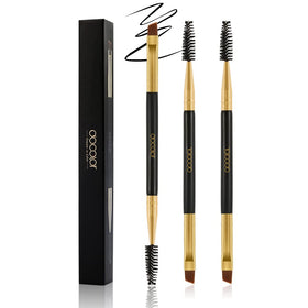 Docolor Eyebrow Brush Duo 3Pcs front view with angled brush and spoolie