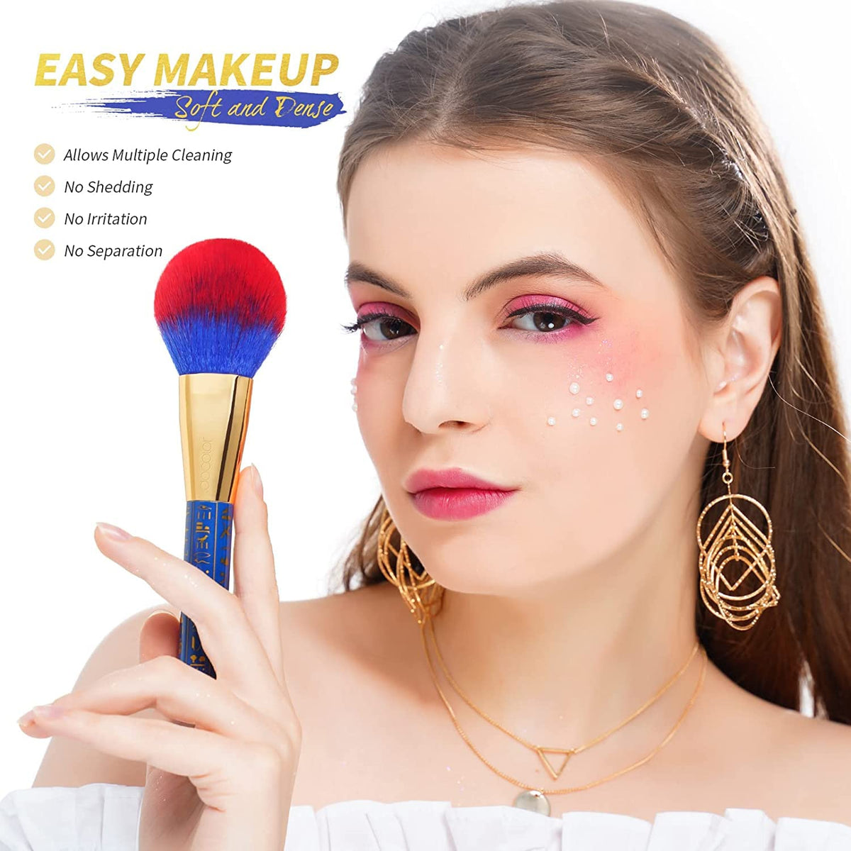 docolor Makeup Brush Set 19pcs demonstrating brush application on skin