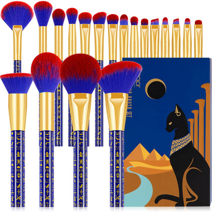 docolor Makeup Brush Set 19pcs front view showcasing the Ancient Egyptian design