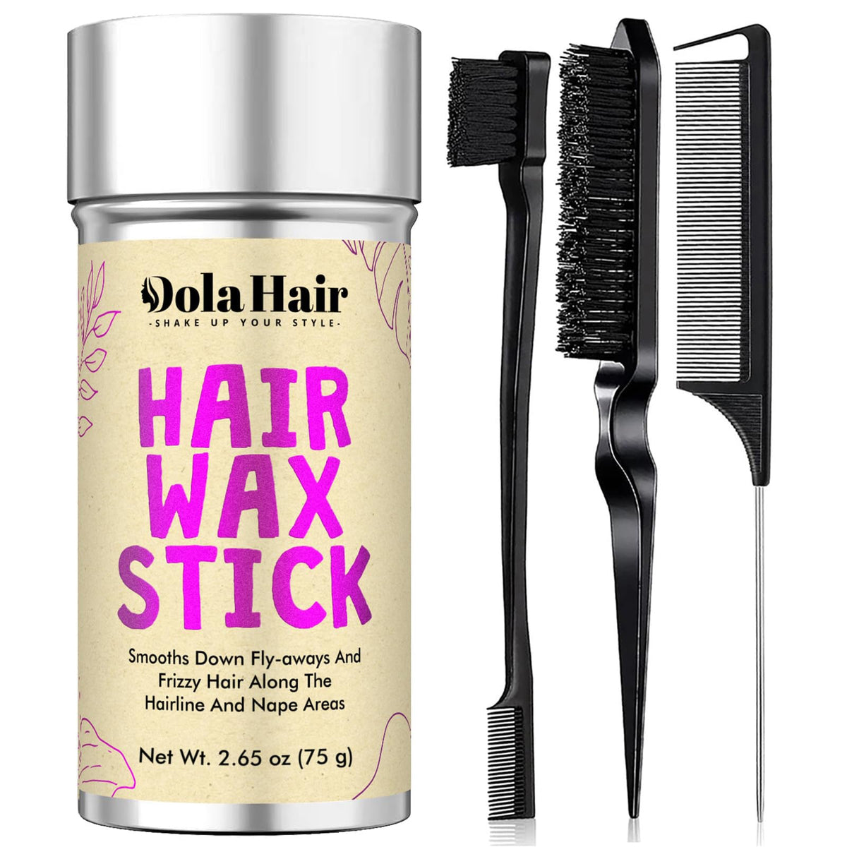 Dolahair Hair Wax Stick 2.7 Oz front view with packaging