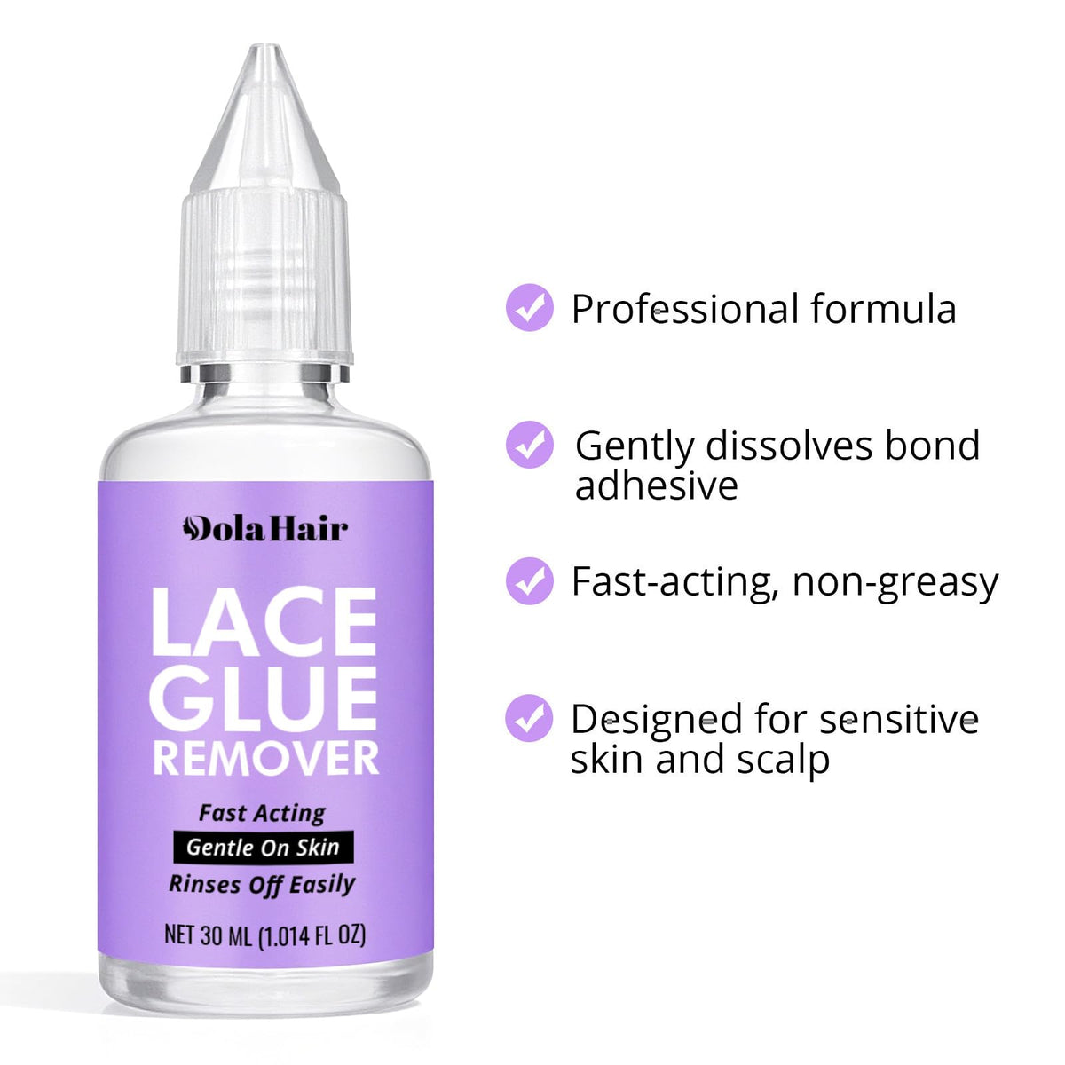 Dolahair Lace Glue drying clear on skin