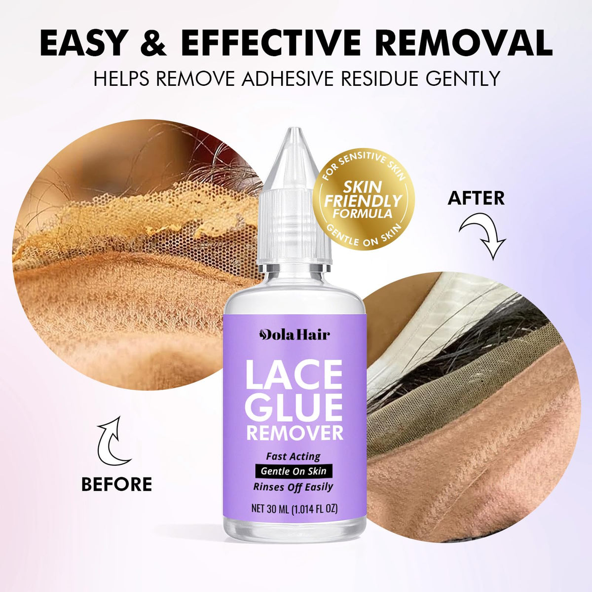 Dolahair Lace Glue Remover application process