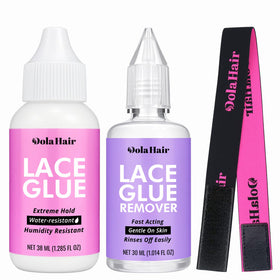 Dolahair Lace Wig Glue Kit including glue, remover, and melting bands