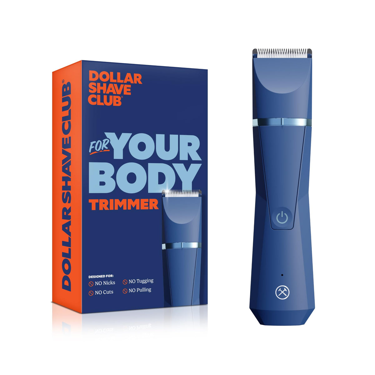 Dollar Shave Club Body Trimmer front view with ceramic blades