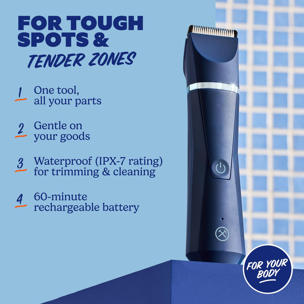 Dollar Shave Club Body Trimmer side view showing USB-C charging port