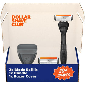 Dollar Shave Club Guest Pass Shave Set with black handle and razor cover
