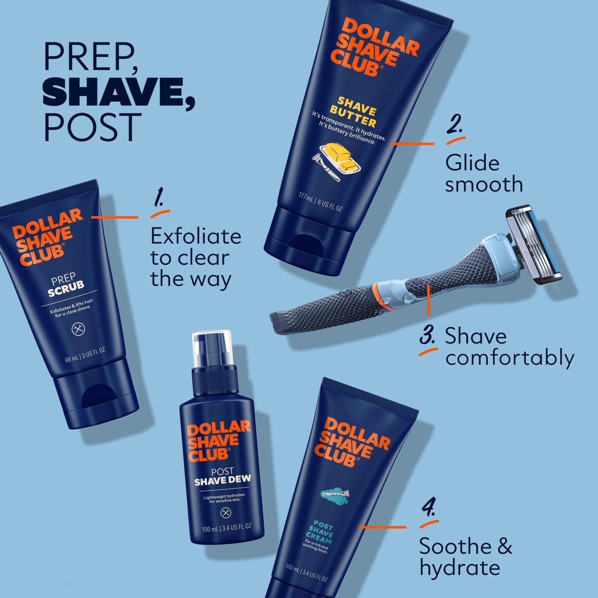 Dollar Shave Club Shave Butter on bathroom shelf