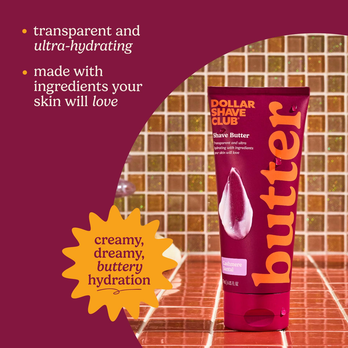 Dollar Shave Club Shave Butter packaging with Cashmere Santal scent