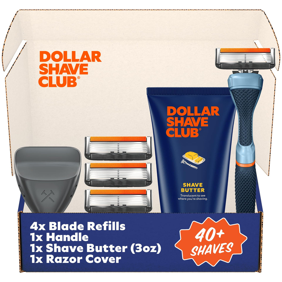 Dollar Shave Club Shave Set including handle and 4 razor refills