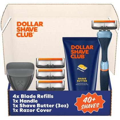 Dollar Shave Club Shave Set including handle and 4 razor refills