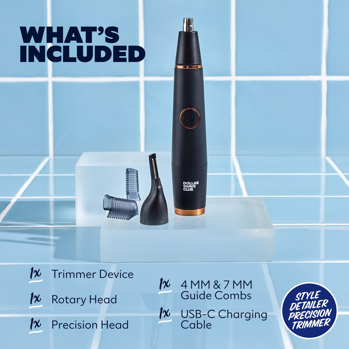 Dollar Shave Club Style Detailer Precision Trimmer rotary head close-up