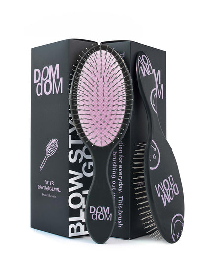 Dom Dom Detangling Brush front view in purple