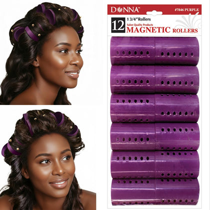DONNA 1.75-inch hair rollers in purple front view