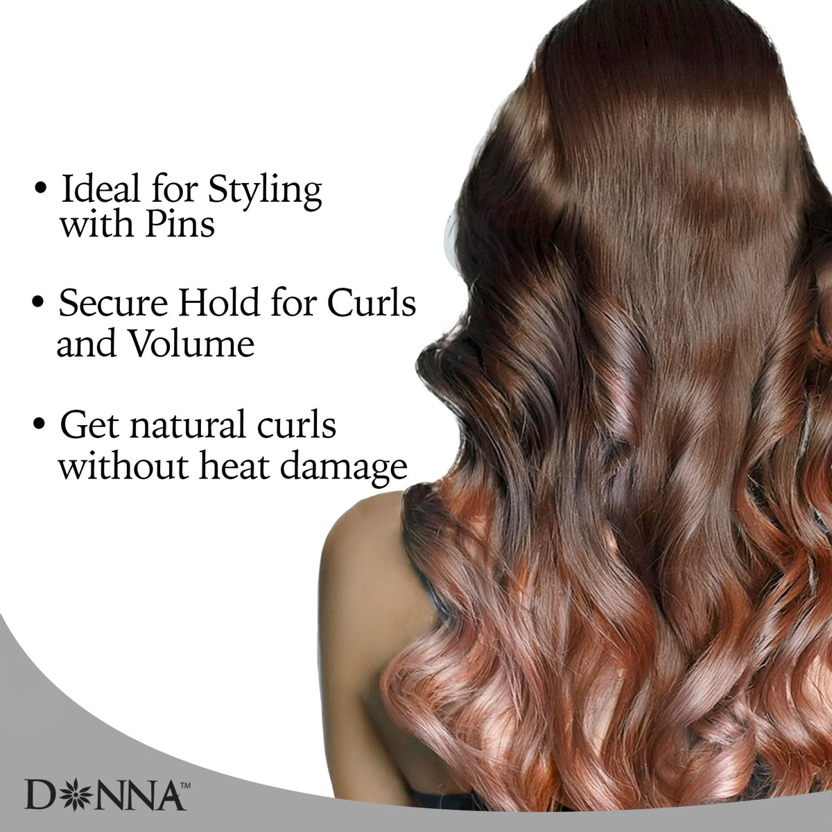 DONNA hair rollers showing multiple angles
