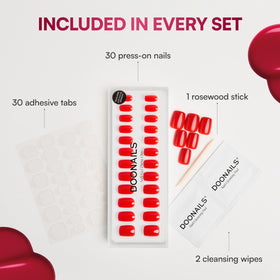 Doonails Soft Gel Press-On Nails being applied on natural nails