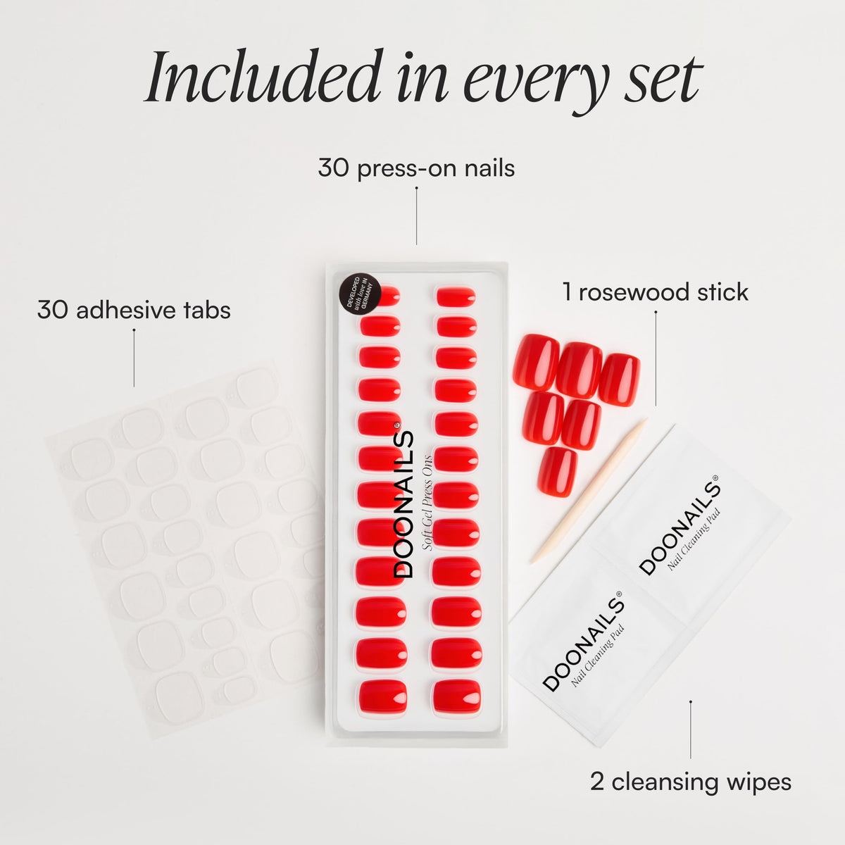 Doonails Soft Gel Press-On Nails in different sizes