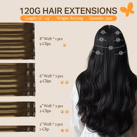 DOORES Balayage Clip in Human Hair Extensions packaging