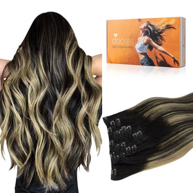 DOORES Clip in Hair Extensions 120g front view