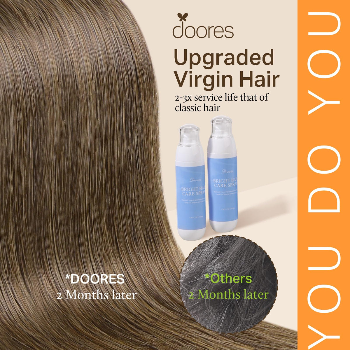 DOORES Clip in Hair Extensions 120g lifestyle scene