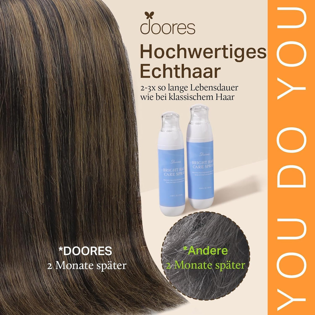 DOORES Clip in Hair Extensions 120g lifestyle use