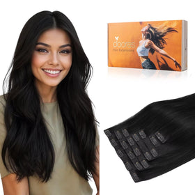 DOORES Clip in Hair Extensions 130g front view