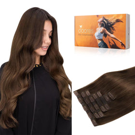 DOORES Clip in Hair Extensions 130g front view