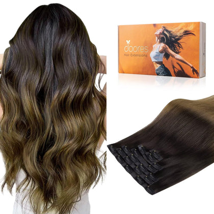 DOORES Clip in Hair Extensions 130g front view