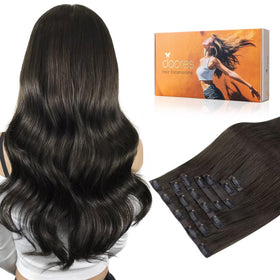 DOORES Clip in Hair Extensions 130g pack front view