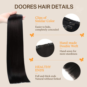 DOORES Clip in Hair Extensions 135g in a stylish hairstyle