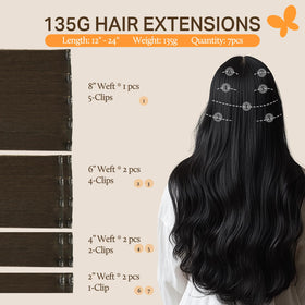 DOORES Clip-in Hair Extensions 135g packaging