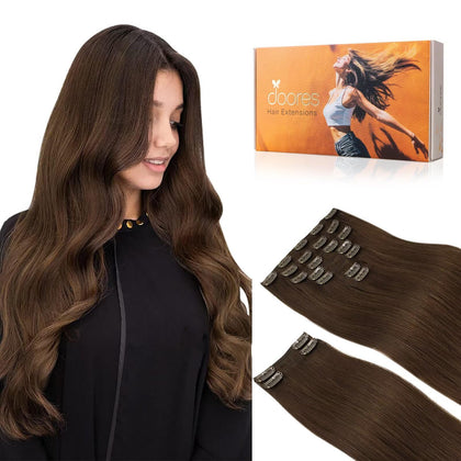 DOORES Clip in Hair Extensions 150g front view